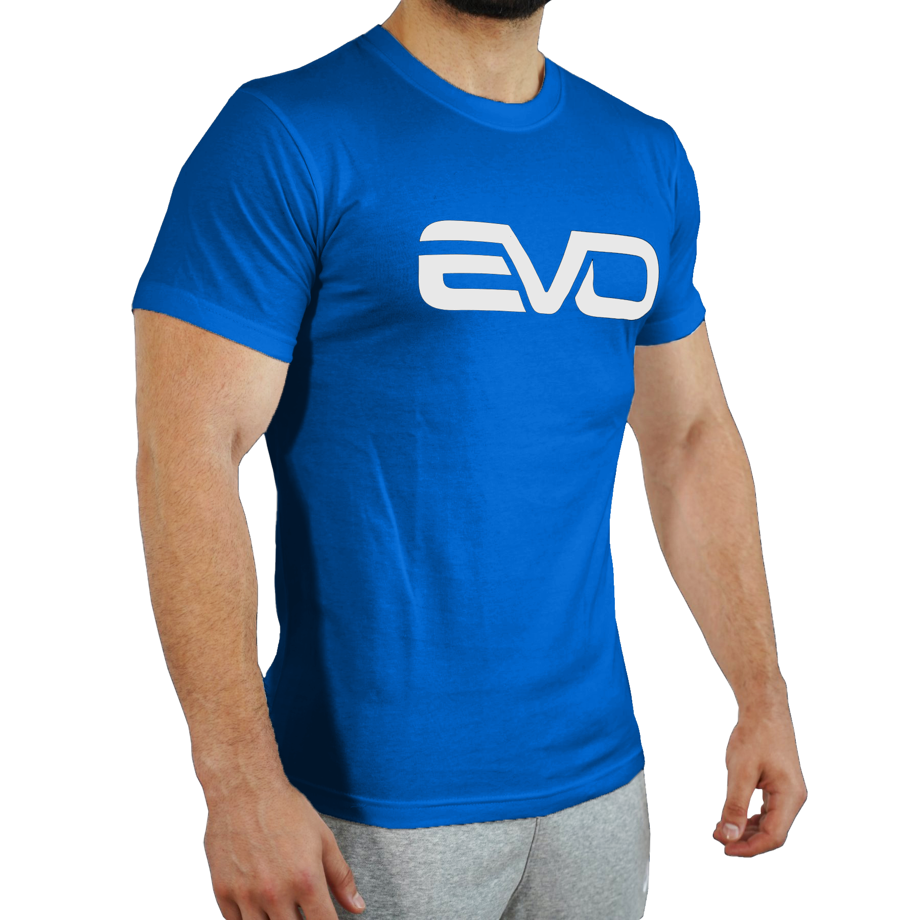 EVO CLASSIC Royal Blue T-Shirt mit EVO-Logo auf der Vorderseite